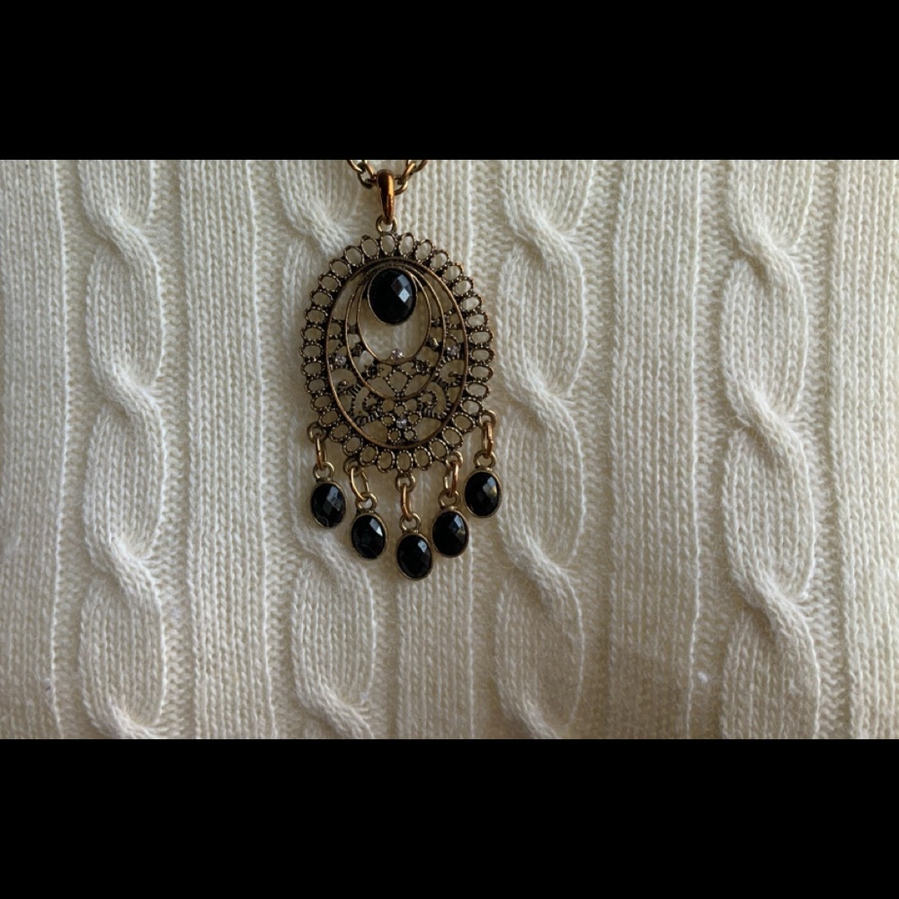 Gold and black necklace